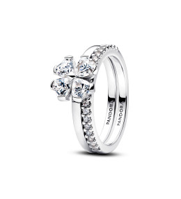 Bague Pandora sécable trèfle porte-bonheur scintillante en argent 925/1000, 194507C01