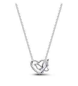 Collier Pandora Moments Cœur et Papillon Entrelacés - Argent 925/1000