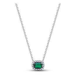 Collier Pandora Moments halo rectangle vert en argent 925/1000 394503C01-45