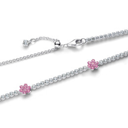 Collier Tennis Pandora Fleur Rose - Argent 925/1000 - 394561C01