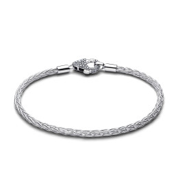 Bracelet Pandora Mailles Queue de Renard & Fermoir Pavé - Argent 925/1000