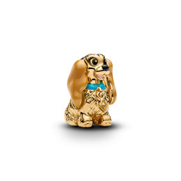 Charm Pandora Disney La belle et le clochard Lady en métal doré or jaune 585/1000, 764468C01