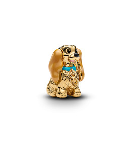 Charm Pandora Disney La belle et le clochard Lady en métal doré or jaune 585/1000, 764468C01