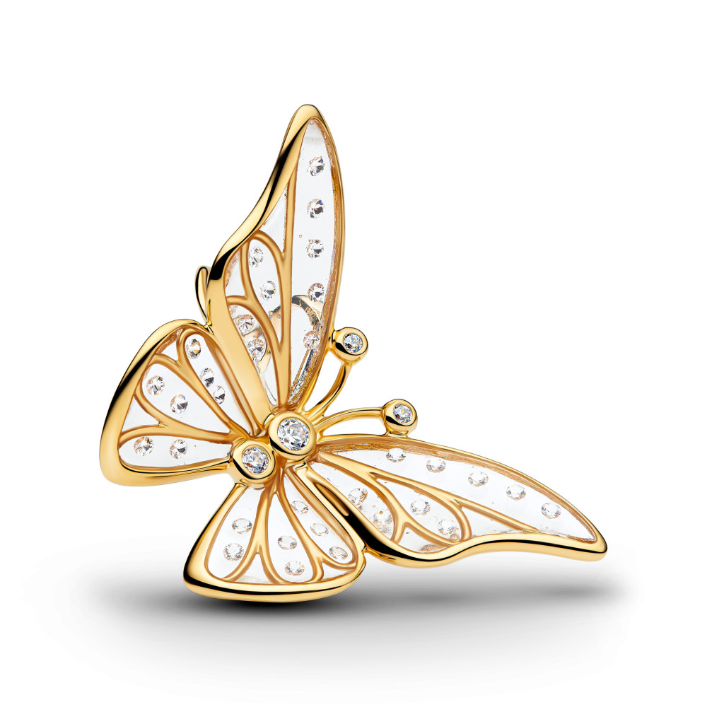 Charm Pandora papillon surdimensionnée ajouré en métal doré or jaune 585/1000, 764487C01