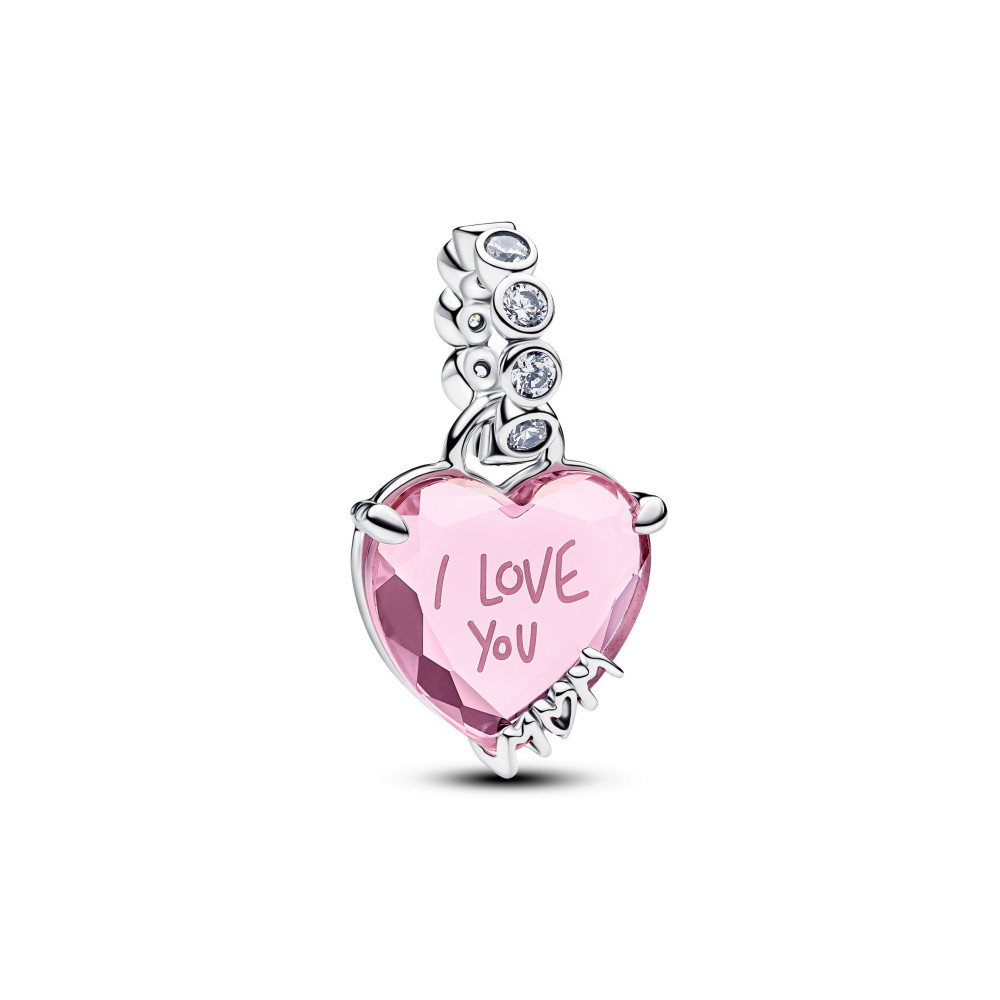 Charm pendentif Pandora Moments "Je t'aime Maman" en argent 925/1000, 794464C01