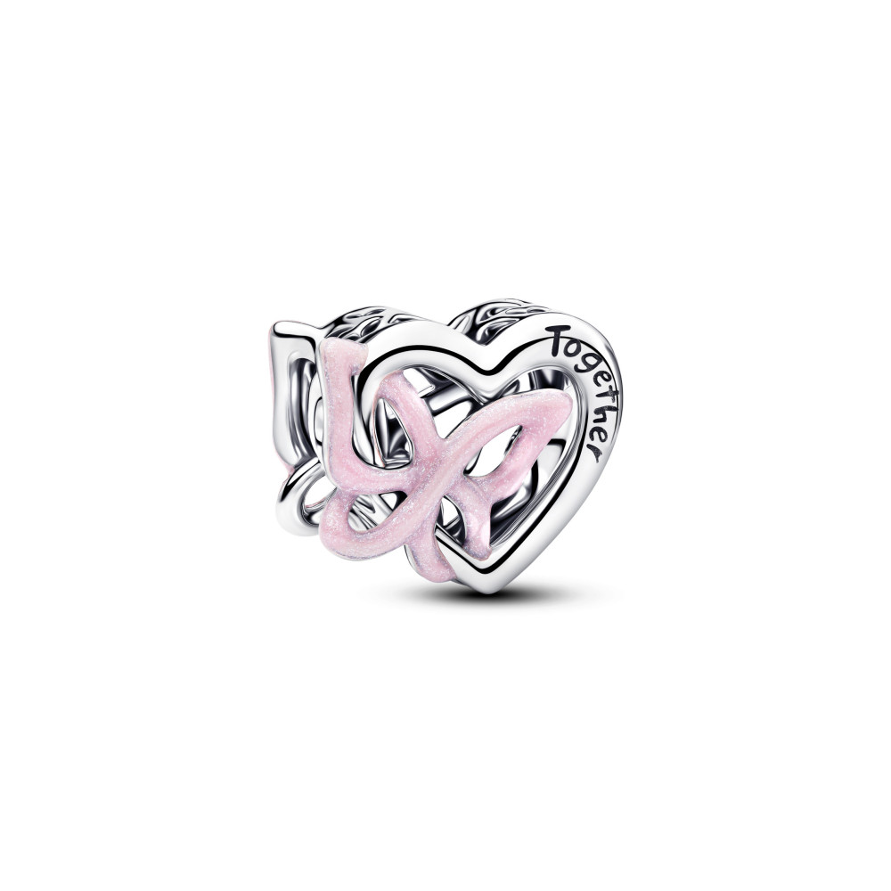 Charm Pandora Moments coeur et papillon entrelacés en argent 925/1000, 794475C01