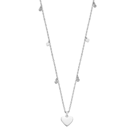 Collier Lotus Style Old money, coeurs en acier et cristaux LS2558-1/1