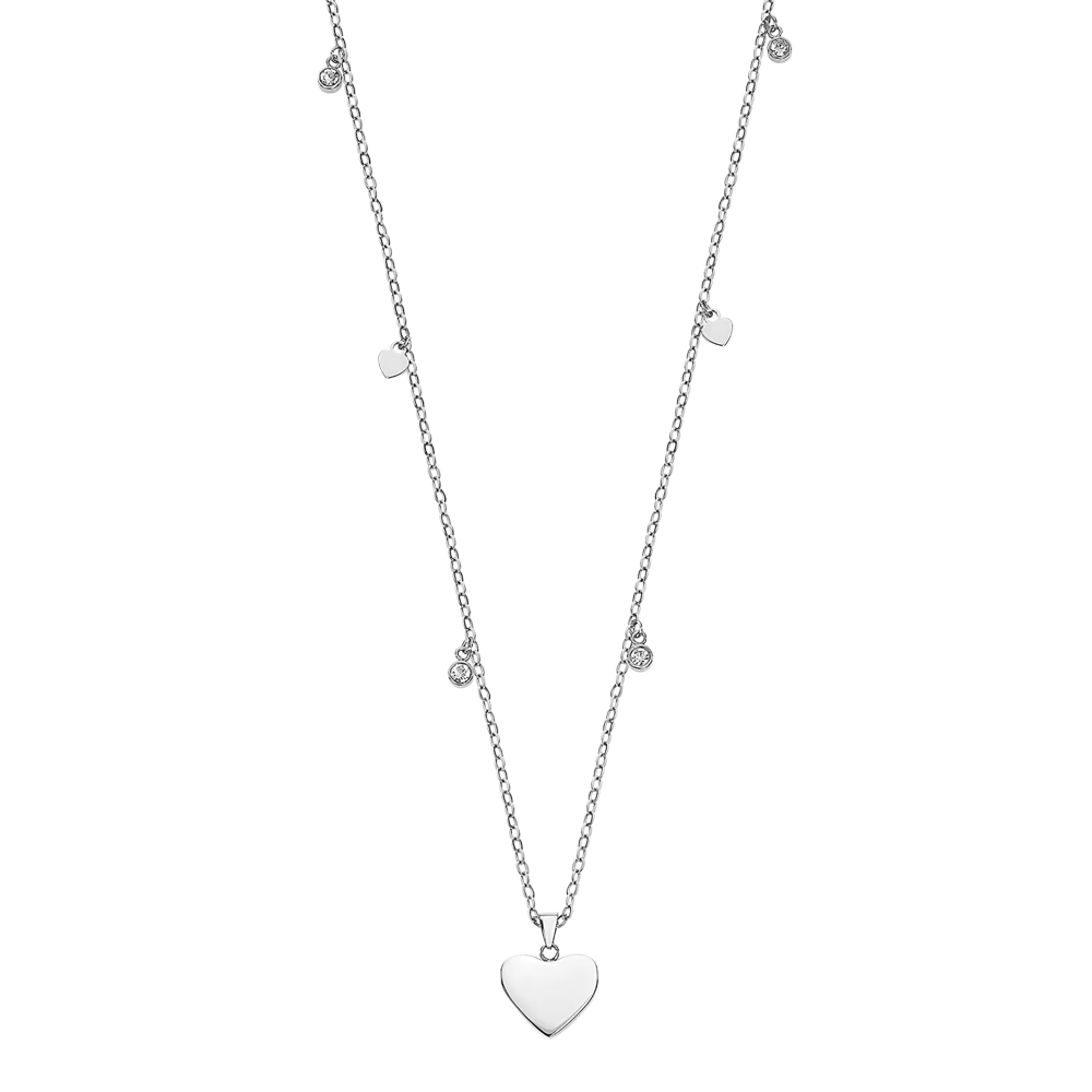 Collier Lotus Style Old money, coeurs en acier et cristaux LS2558-1/1