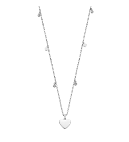 Collier Lotus Style Old money, coeurs en acier et cristaux LS2558-1/1