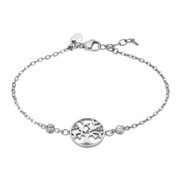 Bracelet Lotus Style Old money, arbre de vie en acier et cristaux LS2600-2/1