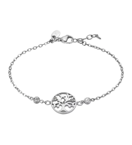 Bracelet Lotus Style Old money, arbre de vie en acier et cristaux LS2600-2/1