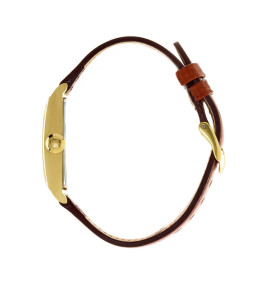 Montre Mixte LIP Churchill T18 - Acier Doré & Cuir Marron - 671014