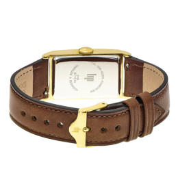 Montre Mixte LIP Churchill T18 - Acier Doré & Cuir Marron - 671014