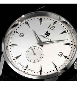 Montre Homme LIP Himalaya 40 mm - Petite Seconde & Cuir Noir - 671240