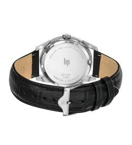 Montre Homme LIP Himalaya 40 mm - Petite Seconde & Cuir Noir - 671240