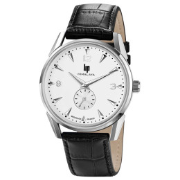 Montre Homme Lip Himalaya, 40 mm, Petite seconde, acier et cuir 671240
