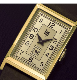 Montre LIP Churchill T24 - Dorée & Cuir Marron - 671277. Fabriquée en France