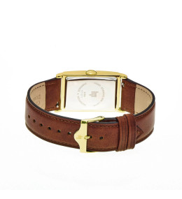 Montre LIP Churchill T24 - Dorée & Cuir Marron - 671277. Fabriquée en France