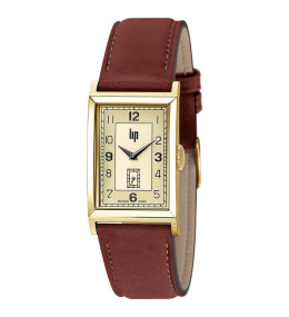 Montre homme Lip Churchill T24, 41,5 X 23,5 mm, quartz, acier et cuir 671277