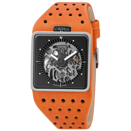 Montre Homme Lip , BIG TV, 35 mm, Automatique, acier PVD GUN et cuir 671660