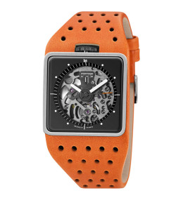 Montre Homme Lip , BIG TV, 35 mm, Automatique, acier PVD GUN et cuir 671660