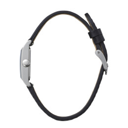 Montre Femme LIP Churchill T13 671931 - Rectangulaire Argent & Cuir Noir