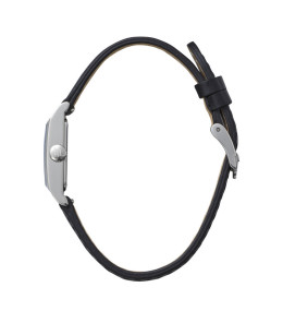 Montre Femme LIP Churchill T13 671931 - Rectangulaire Argent & Cuir Noir