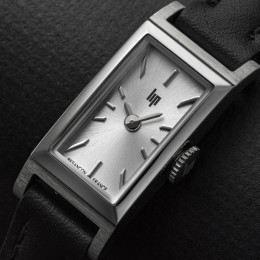 Montre Femme LIP Churchill T13 671931 - Rectangulaire Argent & Cuir Noir