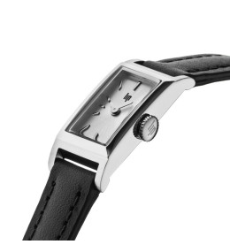 Montre Femme LIP Churchill T13 671931 - Rectangulaire Argent & Cuir Noir
