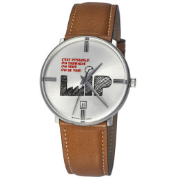 Montre Homme Lip c'est possible, 38 mm, quartz, acier et cuir 671956
