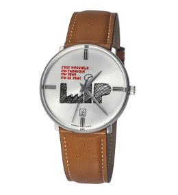 Montre Homme Lip c'est possible, 38 mm, quartz, acier et cuir 671956