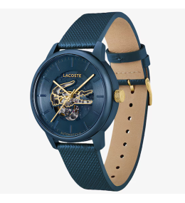 Montre Homme Lacoste .12.12 Automatique - Bleu & Cuir Petit Piqué