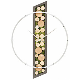 Pendule murale AMS en Aluminium et bois 9607