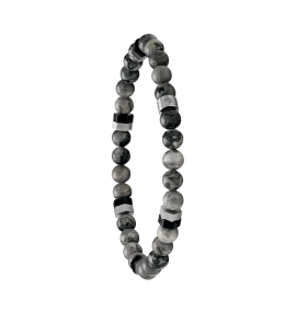 Bracelet Jourdan Bijoux Vulca, Jaspe grise, Acier JH100026B