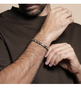 Bracelet Homme Jourdan Elias - Acier, PVD Noir & Or Jaune - JH100036B