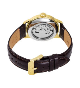 Montre Orient Bambino 38 mm - Automatique - Acier PVD Jaune & Cuir