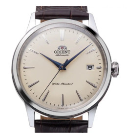 Montre Orient Bambino 38 mm - Automatique - Cadran Crème & Aiguilles Bleues