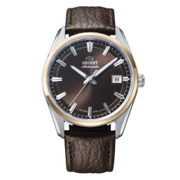Montre Homme Orient, Automatique, Stretto date 38,50 mm en acier bicolore et bracelet cuir RA-AC0R03Y30B