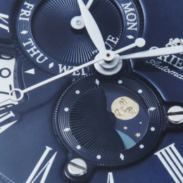 Montre Homme Orient Sun & Moon - Automatique - Verre Saphir & Cuir Bleu