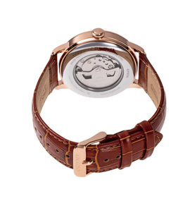 Montre Homme Orient Sun & Moon - Automatique - PVD Or Rose & Cuir Marron