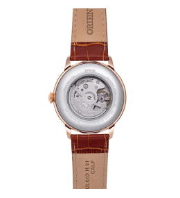 Montre Homme Orient Sun & Moon - Automatique - PVD Or Rose & Cuir Marron