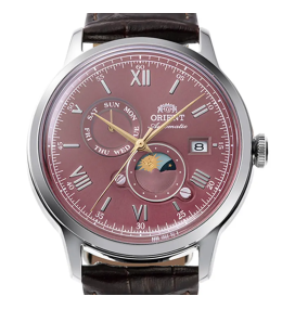 Montre Homme Orient Sun & Moon - Automatique - Cadran Rouge Bordeaux