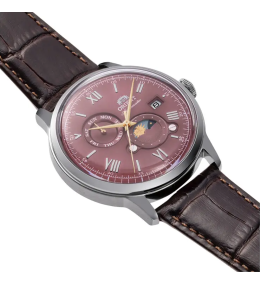 Montre Homme Orient Sun & Moon - Automatique - Cadran Rouge Bordeaux