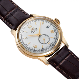 Montre Homme Orient Bambino 38 mm - Acier PVD Or Jaune - Petite Seconde