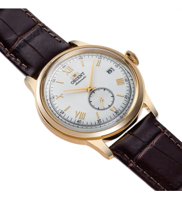 Montre Homme Orient Bambino 38 mm - Acier PVD Or Jaune - Petite Seconde
