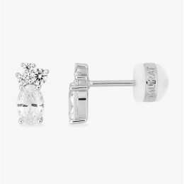 Boucles d'oreilles Royale Twist Murat Paris - Argent 925 & Zirconium Ovale