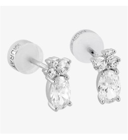 Boucles d'oreilles royale twist Murat Paris en argent 925/1000 et oxydes de zirconium 305014.1