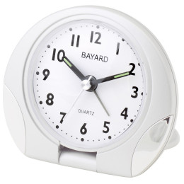 Réveil Bayard de voyage blanc avec lumière GS87.2