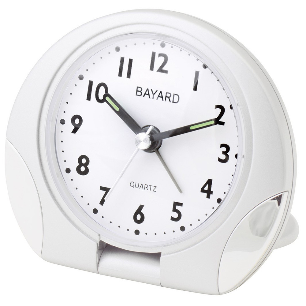 Réveil Bayard de voyage blanc avec lumière GS87.2