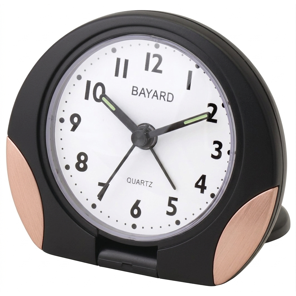 Réveil Bayard de voyage noir et doré rose avec lumière GS87.21